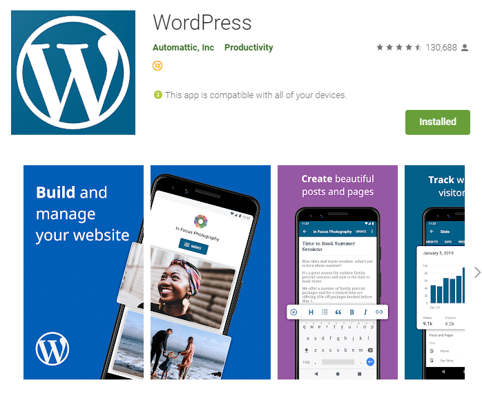 загрузить приложение для WordPress